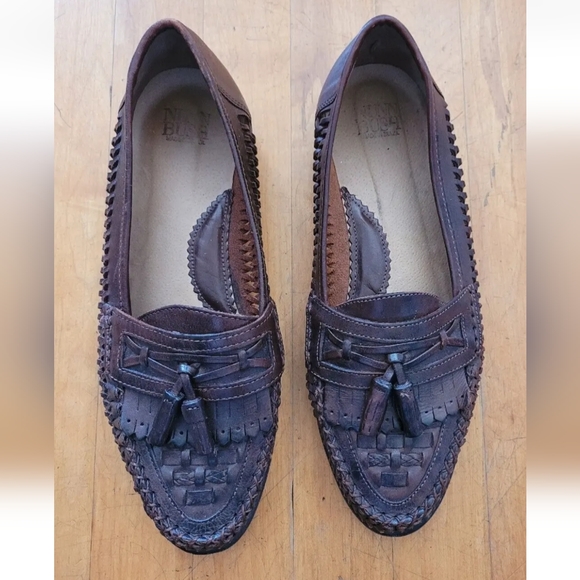 Nunn Bush Men's Brown Size 9M Braided Leather Loafers Slip-On Shoes Italy - Picture 1 of 10